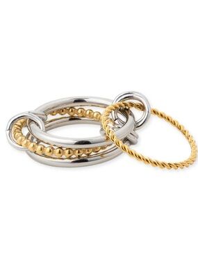 New Bracha stacked ring. Maddox. Size 6. 4 rings silver gold